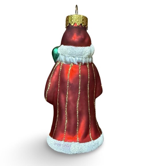 Vintage UT Santa Claus Christmas Tree Ornament Y2K Hand Painted Blown Glass Gift - Picture 2 of 4